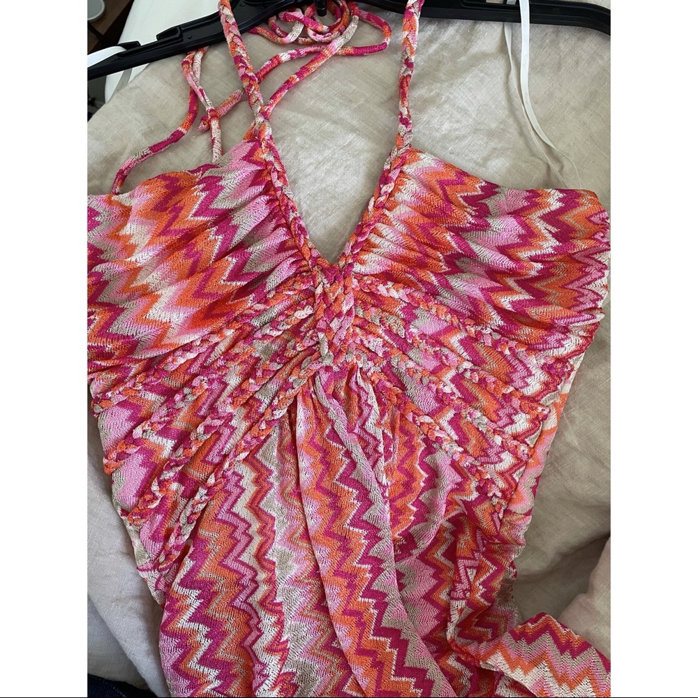 Sky Braided Halter Top Pink